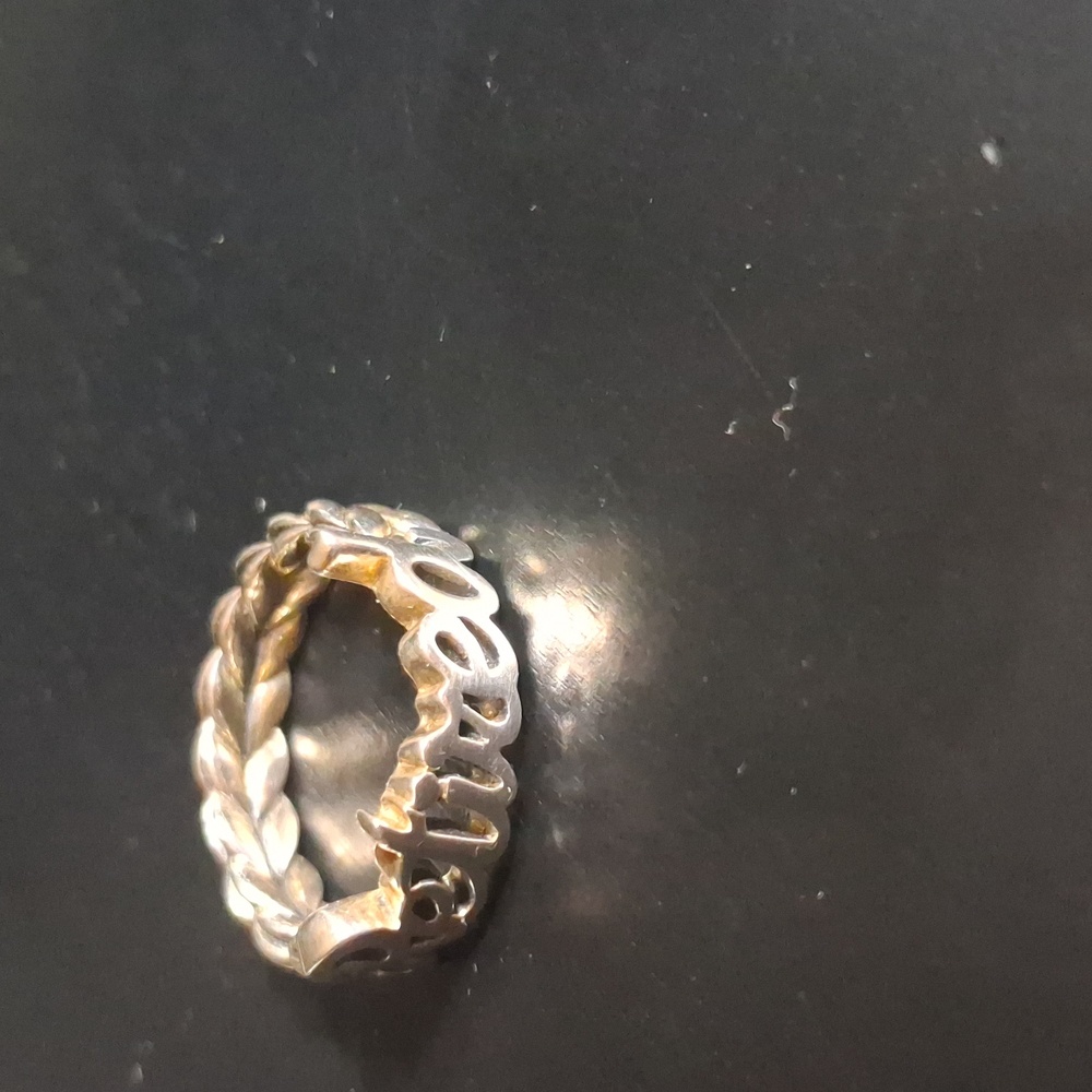 JAI Sterling Silver Retired Script Ring - Picture 11 of 14